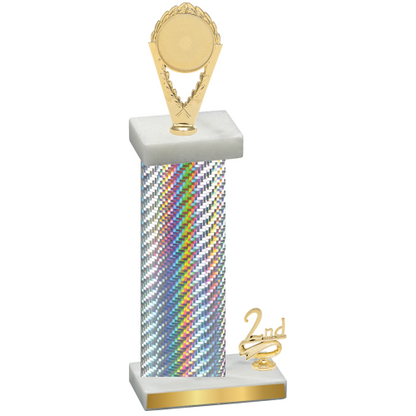 Accented Single Silver Carbon Fiber Second Place Insert Trophy