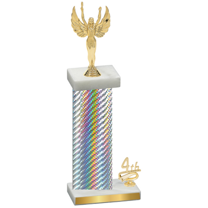 Accented Single Silver Carbon Fiber Fourth Place Victory Trophy