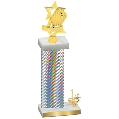 Accented Single Silver Carbon Fiber First Place Pickleball Trophy