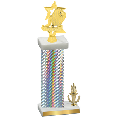 Accented Single Silver Carbon Fiber Victory Pickleball Trophy