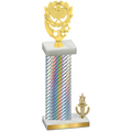Accented Single Silver Carbon Fiber Victory Pickleball Trophy