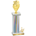 Accented Single Silver Carbon Fiber Second Place Pickleball Trophy