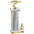Accented Single Silver Carbon Fiber Victory Cars Trophy