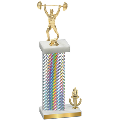 Accented Single Silver Carbon Fiber Victory Weights Trophy