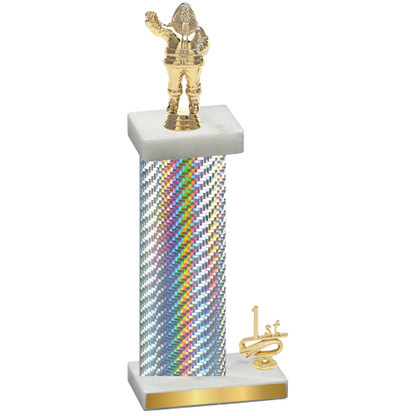 Accented Single Silver Carbon Fiber First Place Holiday Trophy