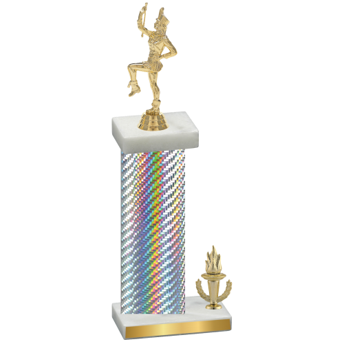 Accented Single Silver Carbon Fiber Victory Majorette Trophy