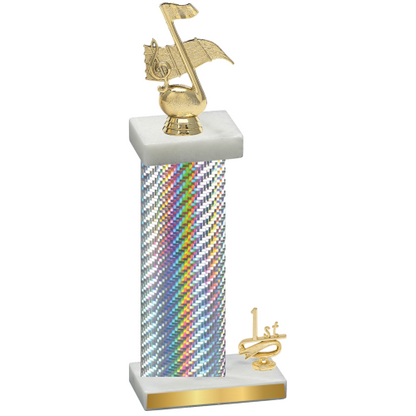 Accented Single Silver Carbon Fiber First Place Music Trophy