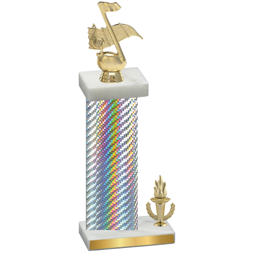 Accented Single Silver Carbon Fiber Victory Music Trophy