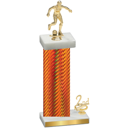 Accented Single Orange Carbon Fiber Second Place Soccer Trophy