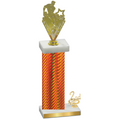 Accented Single Orange Carbon Fiber Second Place Rugby Trophy