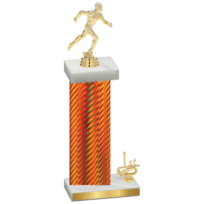 Accented Single Orange Carbon Fiber First Place Running Trophy