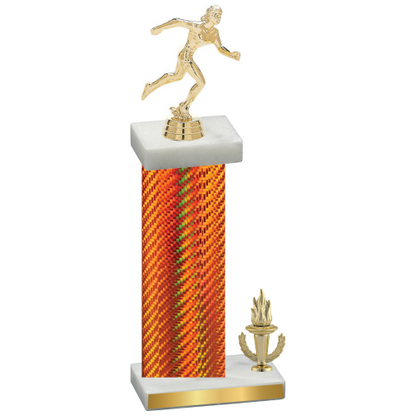 Accented Single Orange Carbon Fiber Victory Running Trophy