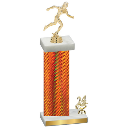 Accented Single Orange Carbon Fiber Year Running Trophy