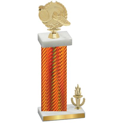 Accented Single Orange Carbon Fiber Victory Running Trophy