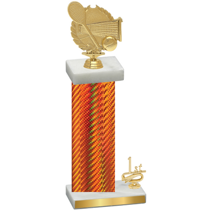 Accented Single Orange Carbon Fiber First Place Tennis Trophy