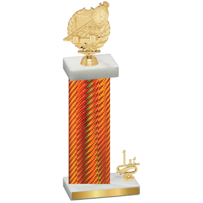 Accented Single Orange Carbon Fiber First Place Swimming Trophy