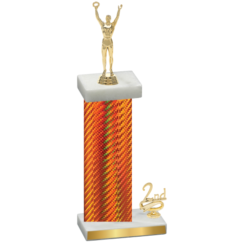 Accented Single Orange Carbon Fiber Second Place Victory Trophy