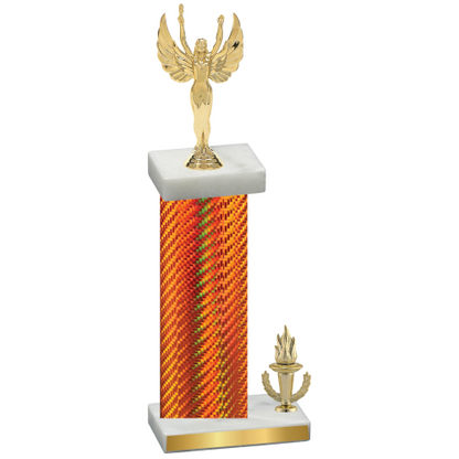 Accented Single Orange Carbon Fiber Victory Victory Trophy