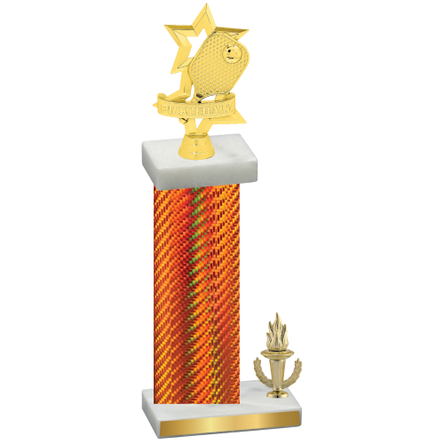 Accented Single Orange Carbon Fiber Victory Pickleball Trophy