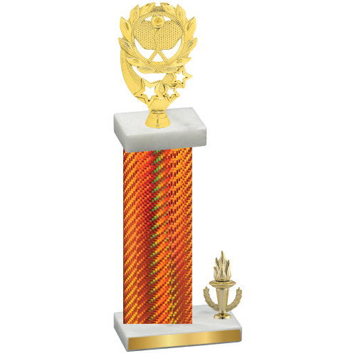 Accented Single Orange Carbon Fiber Victory Pickleball Trophy