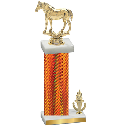 Accented Single Orange Carbon Fiber Victory Horses Trophy