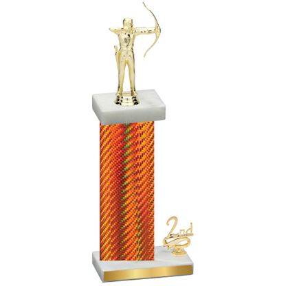 Accented Single Orange Carbon Fiber Second Place Archery Trophy