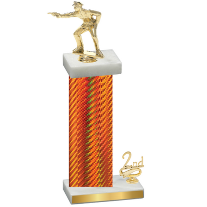 Accented Single Orange Carbon Fiber Second Place Shooter Trophy