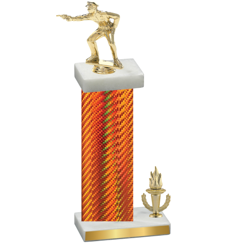 Accented Single Orange Carbon Fiber Victory Shooter Trophy