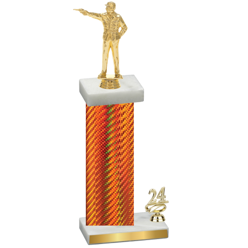 Accented Single Orange Carbon Fiber Year Shooter Trophy