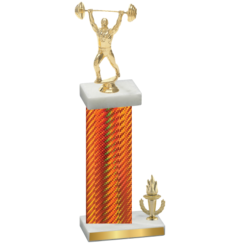 Accented Single Orange Carbon Fiber Victory Weights Trophy