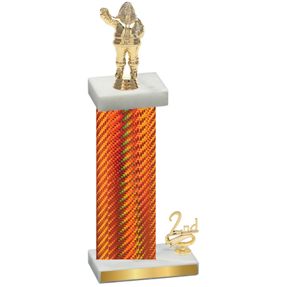 Accented Single Orange Carbon Fiber Second Place Holiday Trophy