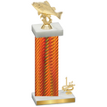 Accented Single Orange Carbon Fiber First Place Fishing Trophy