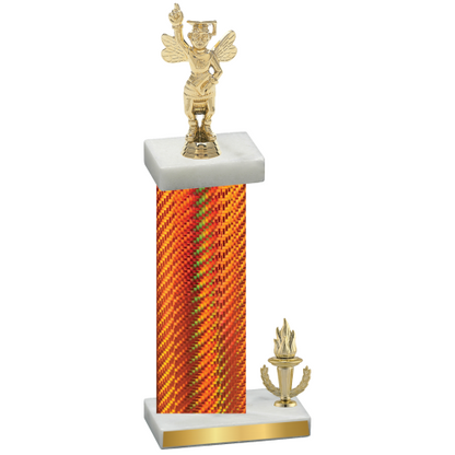 Accented Single Orange Carbon Fiber Victory Academics Trophy