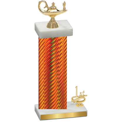 Accented Single Orange Carbon Fiber First Place Academics Trophy