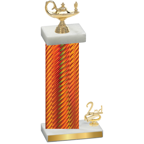 Accented Single Orange Carbon Fiber Second Place Academics Trophy