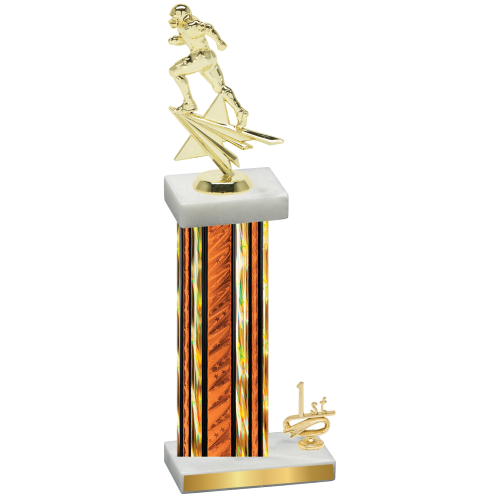 Accented Single Orange Glacier First Place Football Trophy