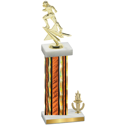 Accented Single Orange Glacier Victory Football Trophy