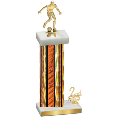 Accented Single Orange Glacier Second Place Soccer Trophy