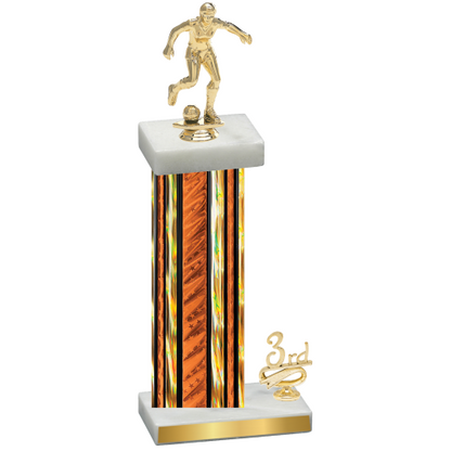 Accented Single Orange Glacier Third Place Soccer Trophy