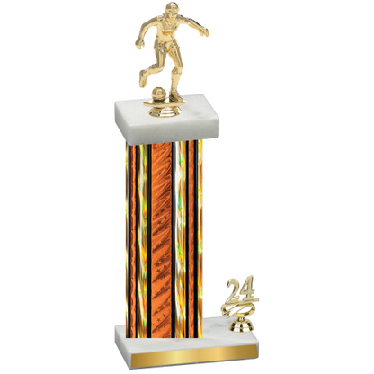 Accented Single Orange Glacier Year Soccer Trophy