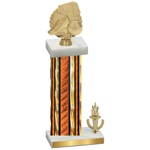 Accented Single Orange Glacier Victory Soccer Trophy