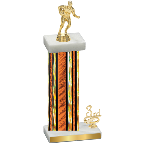 Accented Single Orange Glacier Third Place Rugby Trophy