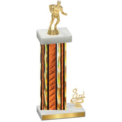 Accented Single Orange Glacier Third Place Rugby Trophy
