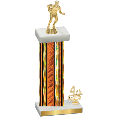 Accented Single Orange Glacier Fourth Place Rugby Trophy