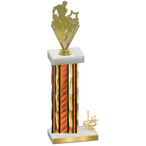 Accented Single Orange Glacier First Place Rugby Trophy