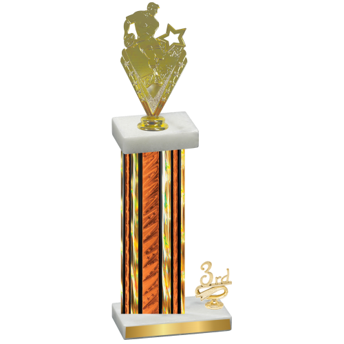 Accented Single Orange Glacier Third Place Rugby Trophy