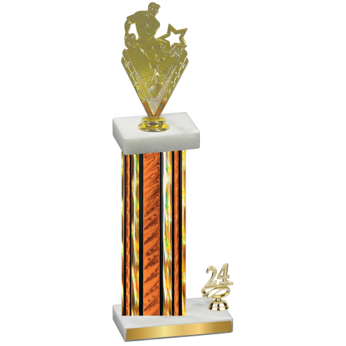 Accented Single Orange Glacier Year Rugby Trophy