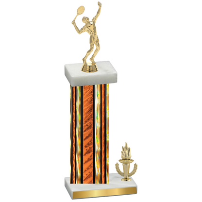 Accented Single Orange Glacier Victory Tennis Trophy