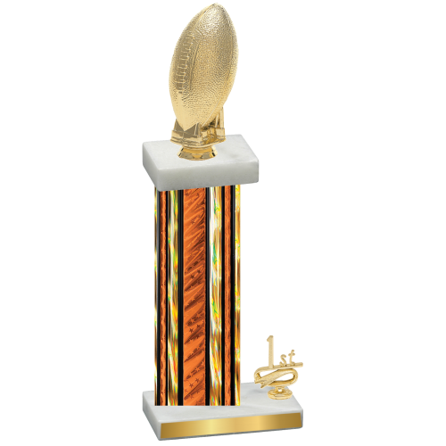 Accented Single Orange Glacier First Place Football Trophy