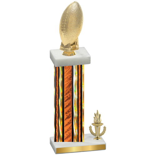 Accented Single Orange Glacier Victory Football Trophy